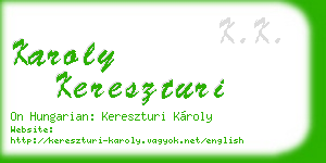 karoly kereszturi business card